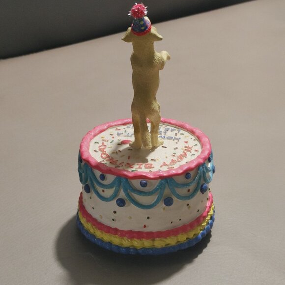 Yellow Labrador Dog Retriever Figurine Party Hat Birthday Cake Dancing  Canine - Picture 4 of 8